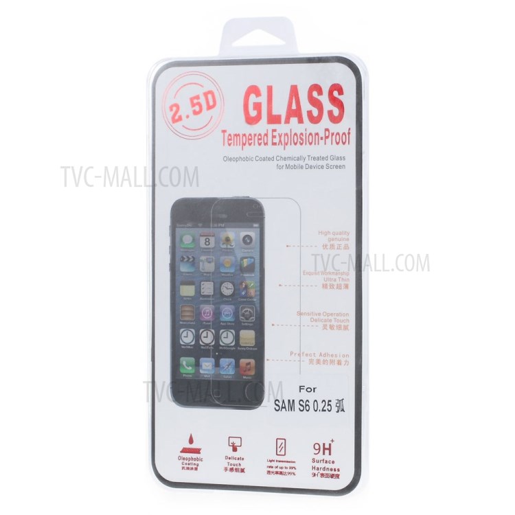 Protecteur d'écran en verre trempé de 0,25 mm pour Samsung Galaxy S6 G920, antidéboureur et courbure 2.5D-6