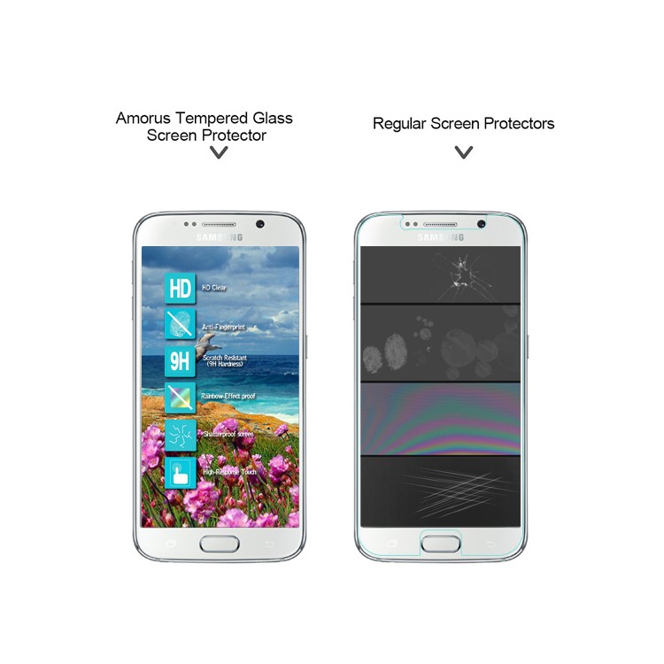 AMORUS para Samsung Galaxy S6 G920 protetor de tela de vidro temperado LCD Guard Rounded Edge-2