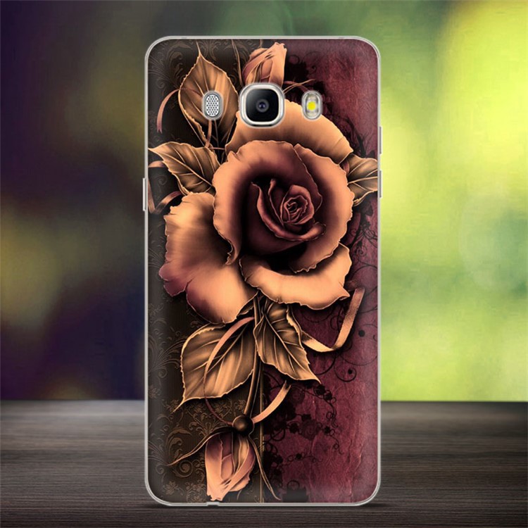 Softlyfit Embossed Pattern TPU Phone Case for Samsung Galaxy J5 (2016) SM-J510 - Gothic Rose-1