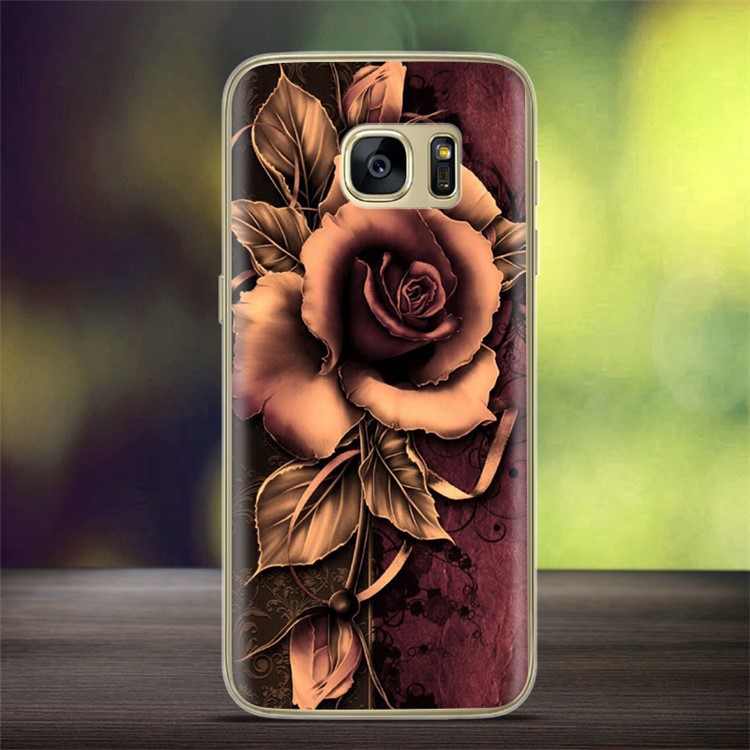 Softlyfit Embossed Pattern TPU Phone Case for Samsung Galaxy S7 G930 - Gothic Rose-1