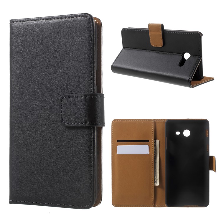 Wallet Stand Split Leather Phone Case Cover for Samsung Galaxy J5 (2017) - Black-1
