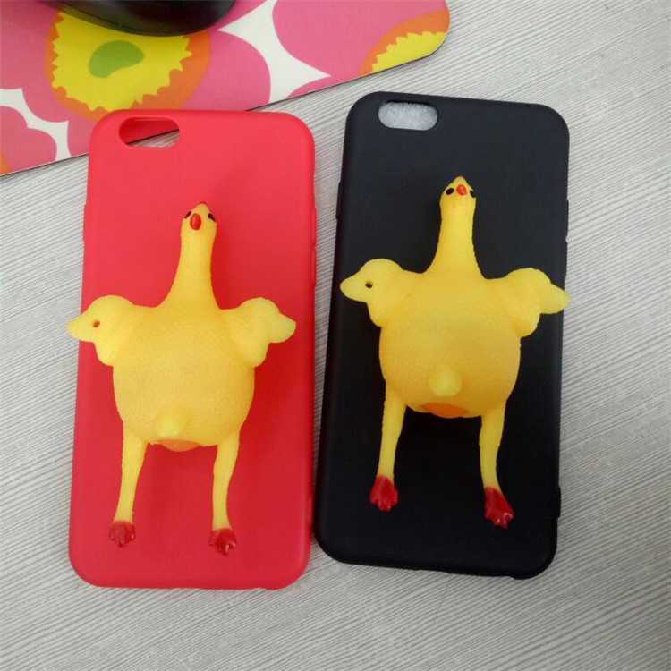 For iPhone 6s Plus / 6 Plus Squeeze 3D Chicken Lay Egg TPU Squishy Phone Case - Black-2