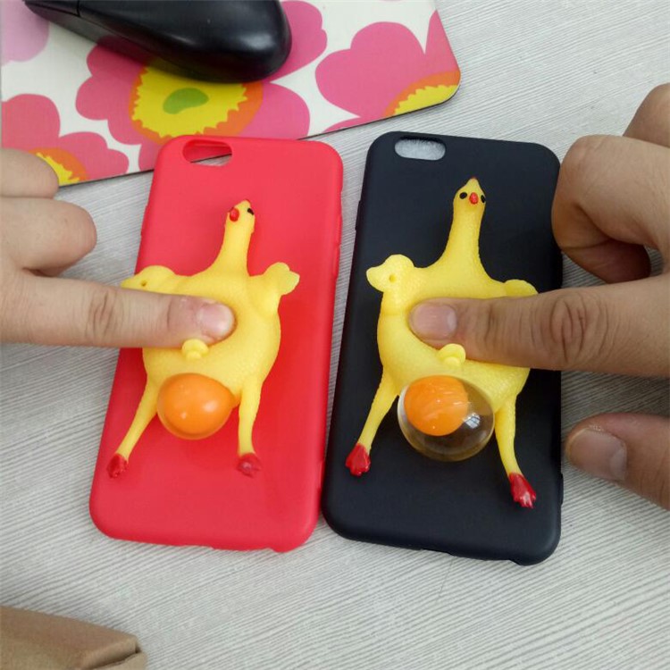 For iPhone 6s Plus / 6 Plus Squeeze 3D Chicken Lay Egg TPU Squishy Phone Case - Black-3