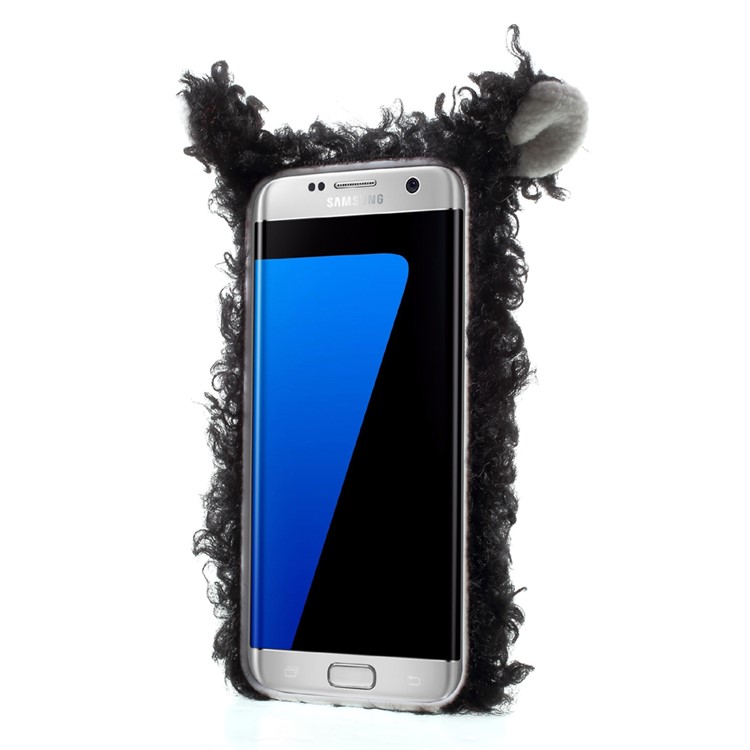 For Samsung Galaxy S7 Edge G935 Rhinestone Decor 3D Fluffy Sheep Shape Soft TPU Phone Back Case - Black-2