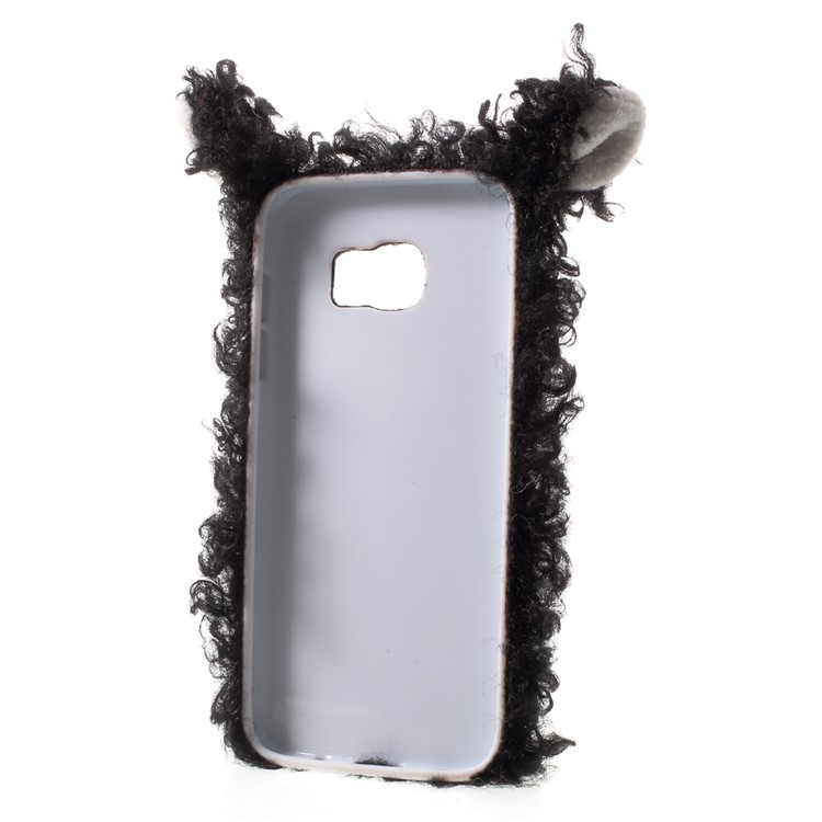 For Samsung Galaxy S7 Edge G935 Rhinestone Decor 3D Fluffy Sheep Shape Soft TPU Phone Back Case - Black-5