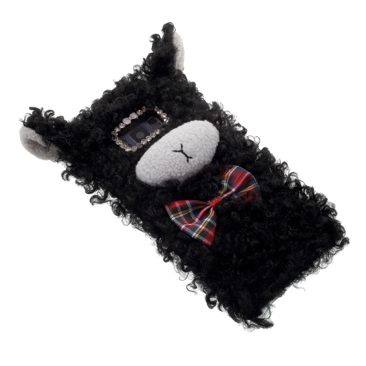 For Samsung Galaxy S8 Plus SM-G955 Rhinestone Decor 3D Fluffy Sheep Shape Soft TPU Phone Back Cover - Black-4