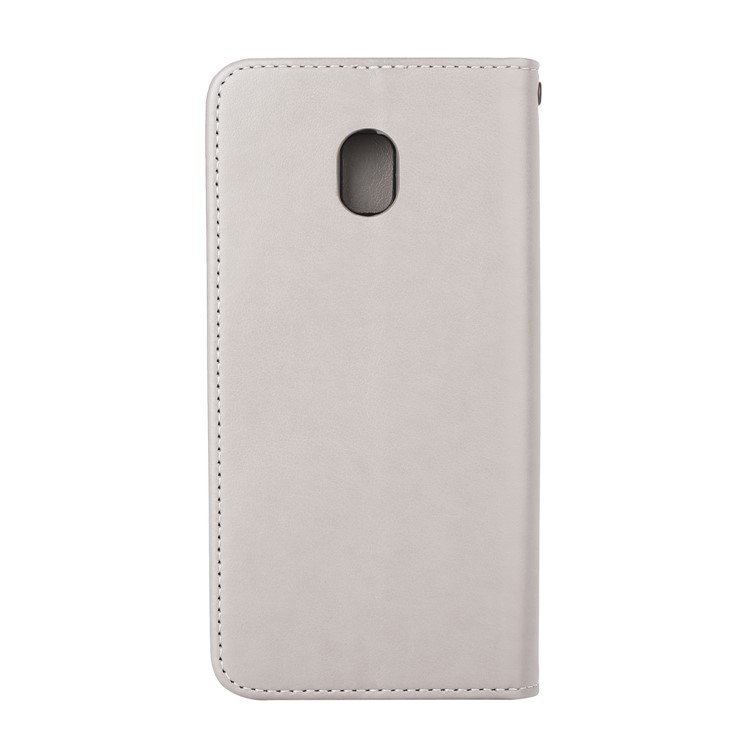 Imprint Butterfly Flower PU Leather Cell Phone Case Accessory for Samsung Galaxy J3 (2017) EU Version - White-2