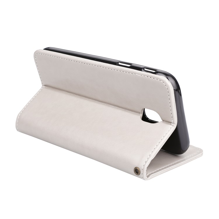 Imprint Butterfly Flower Leather Auto-absorbed Stand Case for Samsung Glaxy J5(2017) EU Version - White-6