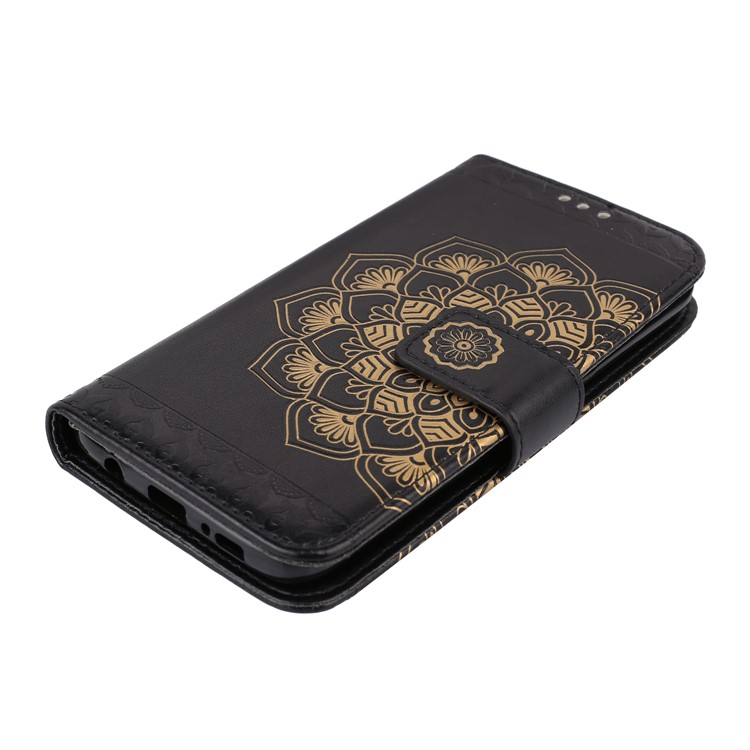 Imprinted Flower Pattern TPU+PU Detachable 2-in-1 Leather Stand Wallet Phone Casing for Samsung Galaxy S7 edge - Black-3