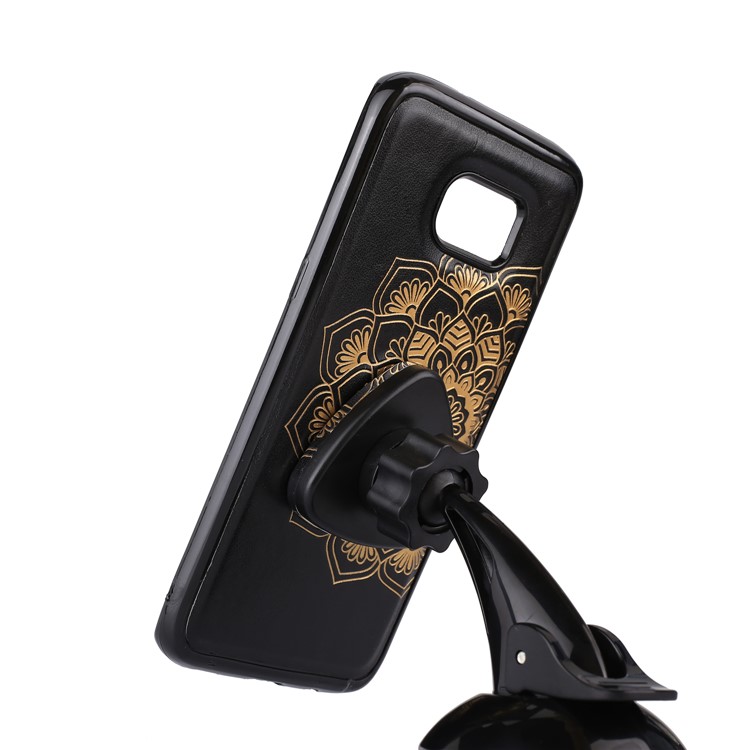 Imprinted Flower Pattern TPU+PU Detachable 2-in-1 Leather Stand Wallet Phone Casing for Samsung Galaxy S7 edge - Black-5