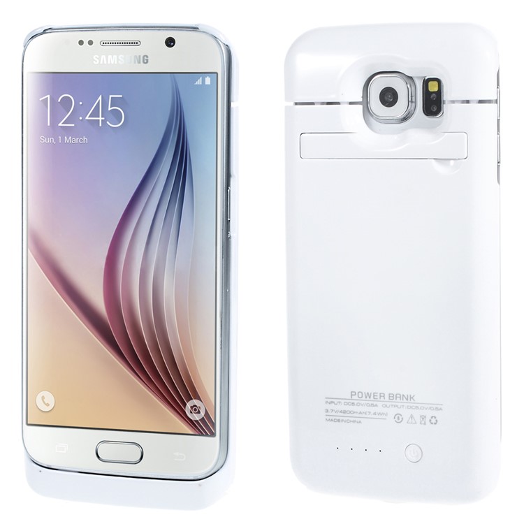 

4200mAh Battery Backup Charger Case for Samsung Galaxy S6 Edge G925 - White