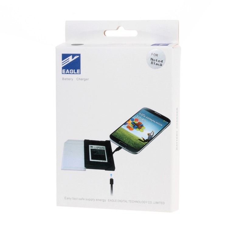 Cargador de batería externo con cable incorporado para Samsung Galaxy Note 4 - Negro-7
