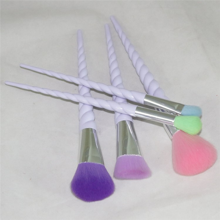 5PCS/Lot Spiral Rod Makeup Foundation Eyebrow Eyeliner Blush Cosmetic Concealer Brushes - Purple Red-2