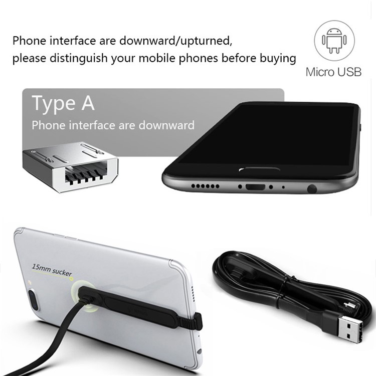 2M Micro USB Charging Cable Creative Angled Game Cable for LG Q6, Samsung S7 etc. - Type A / Downward-1