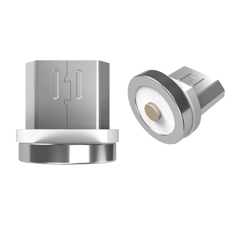 WSKEN Round Magnetic Metal Connector Micro USB Plug Adapter Anti-dust Plug - White-1