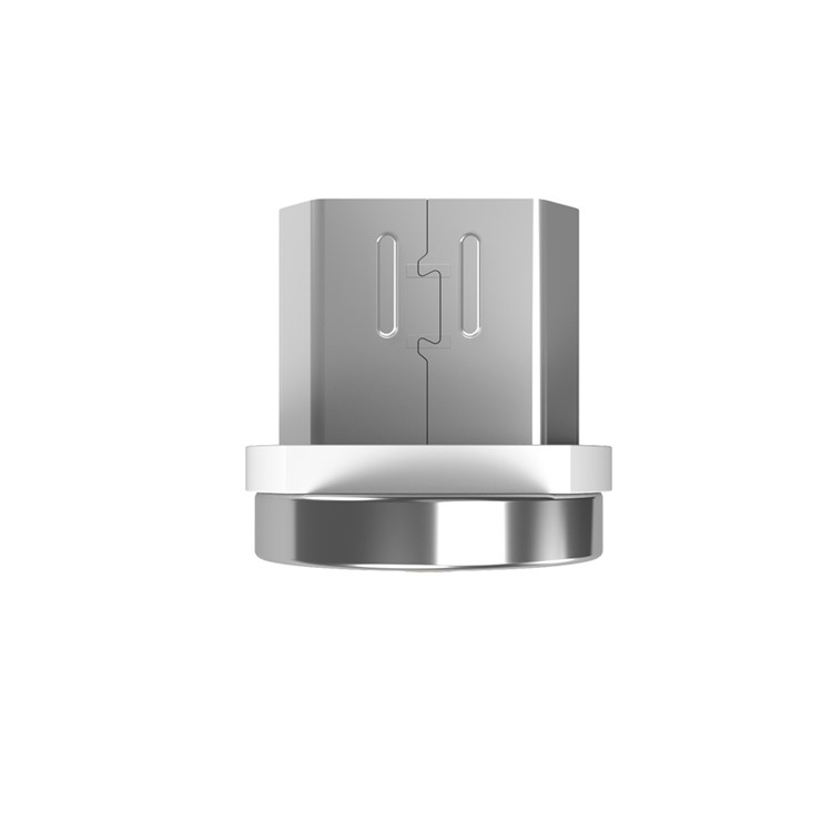 WSKEN Round Magnetic Metal Connector Micro USB Plug Adapter Anti-dust Plug - White-2