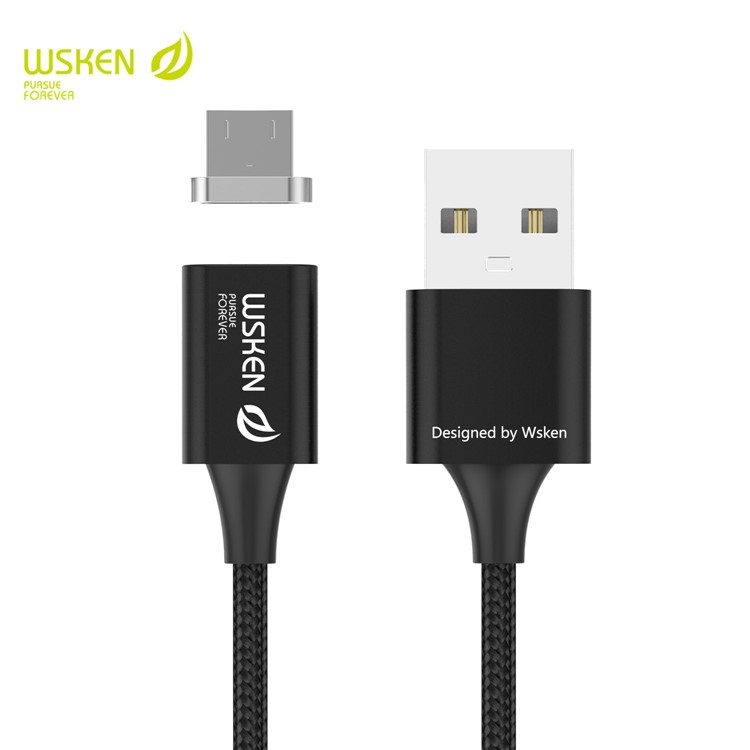 

WSKEN X Кабель Lite 1 М 2A Синхронизация Данных Магнитный Микро USB Тканый Кабель - Черный