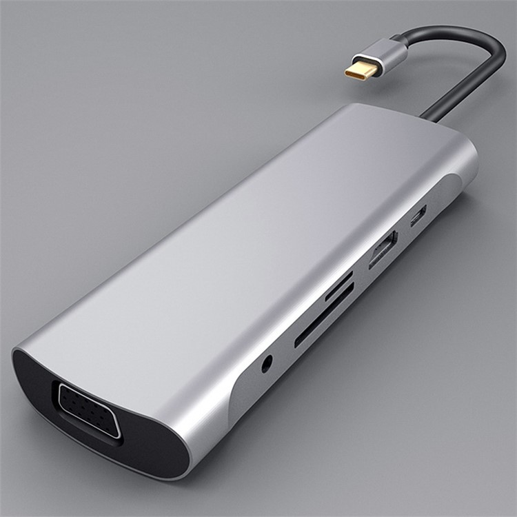 10 in 1 USB HUB C HUB to Multi USB 3.0 HDMI Adapter Dock USB-C Type C 3.1 Splitter 3 Port USB C HUB for MacBook Pro Accessories - Grey-6