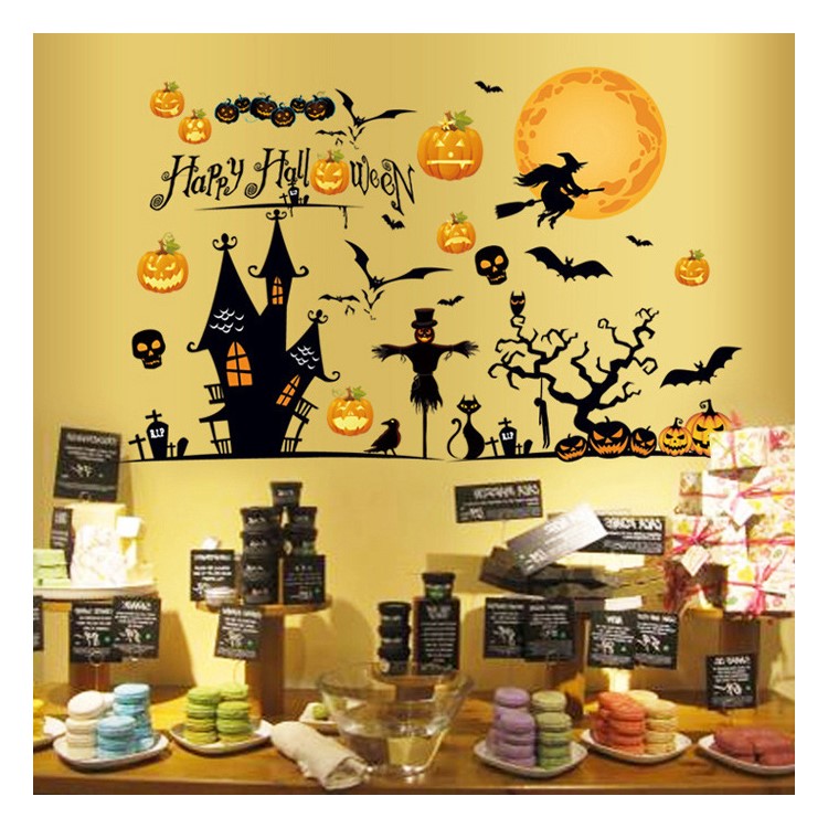 Halloween Pumpkin Pattern PVC Removable Decal Wall Sticker Home Decor, Size: 60 x 90cm-1