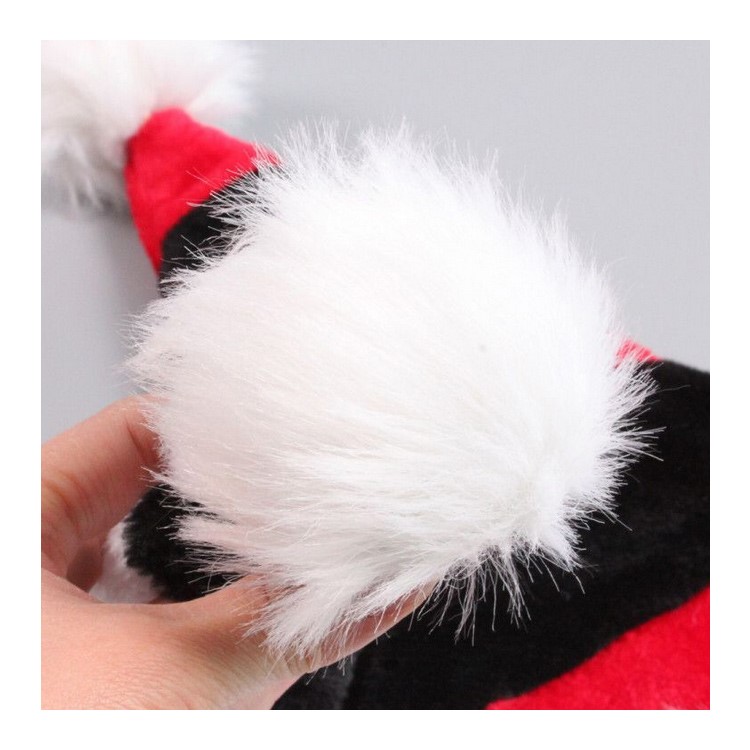 Mixing Colors Christmas Hat Funny Men Women Xmas Party Warm Plush Santa Cap - Red / Black-3