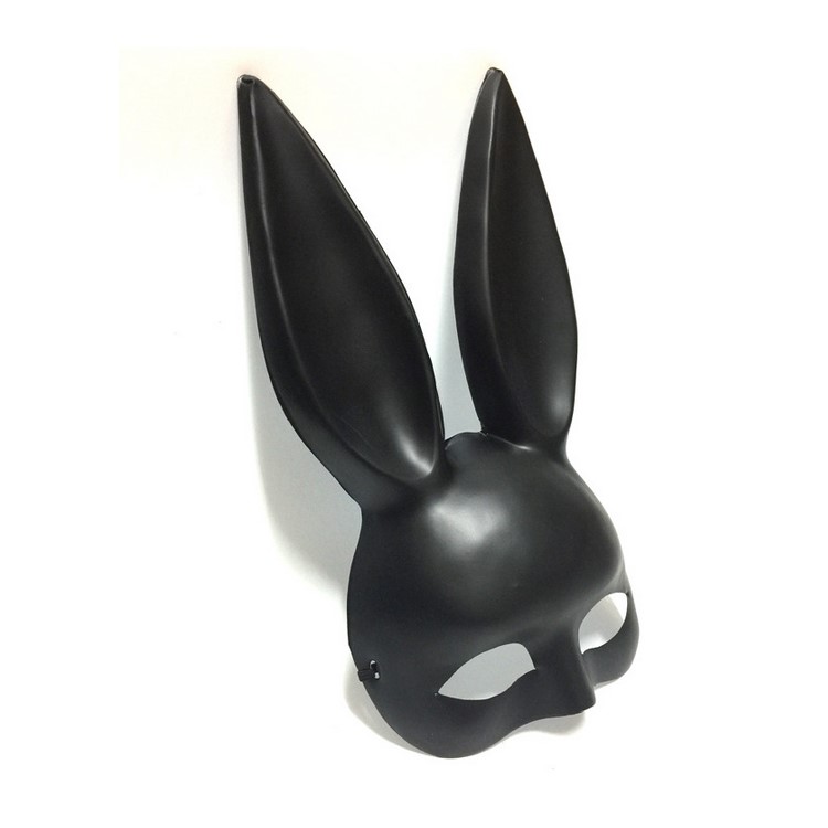 Máscara De Coelho De Mascarada Das Mulheres Fantasia Do Bar De Noite Para Adultos Halloween Cosplay Costume Party Prop - Preto-2