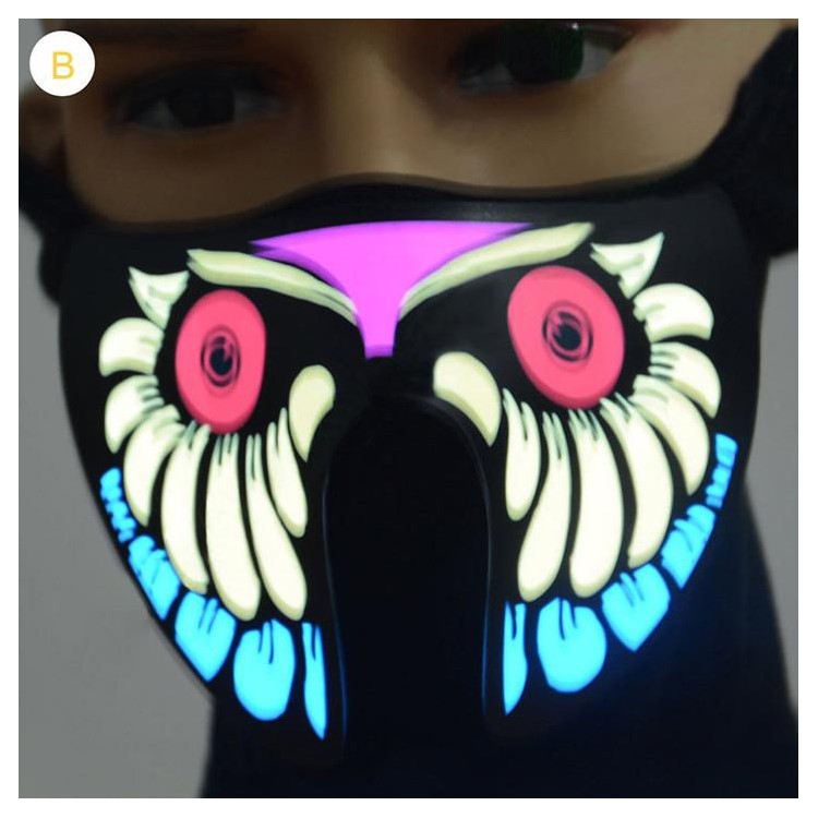 Cool LED Party Mask LED Luminous Flashing Light Face Mask LED Warm Skiing Mask - Owl-1