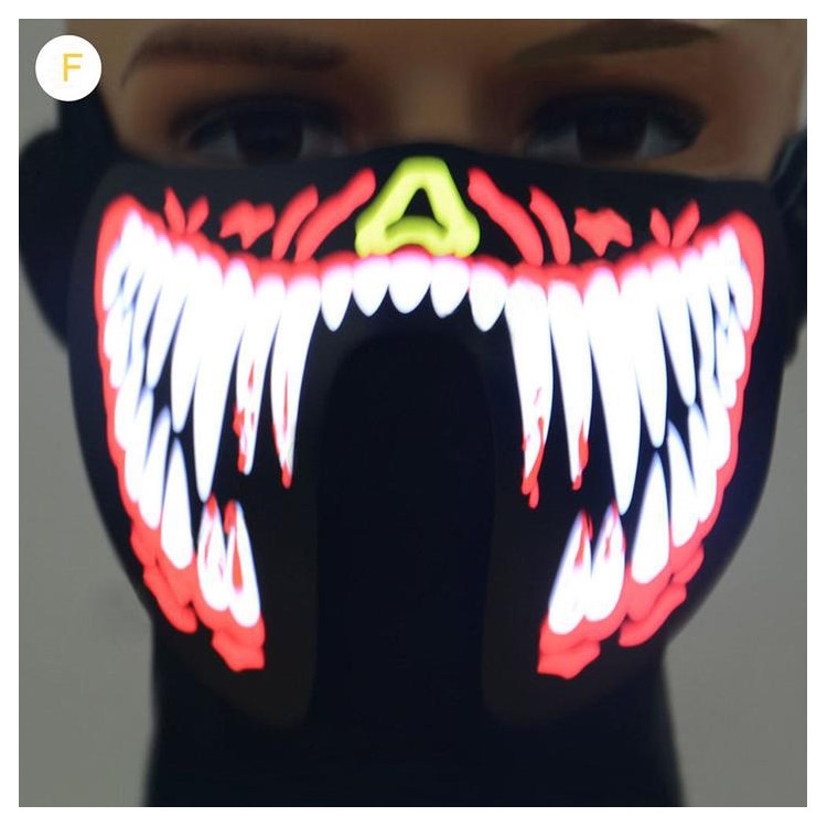 LED Leuchtende Partei Maske Kostüm Licht Masck Warme Outdoor Winddichte Maske - Blutzähne-1