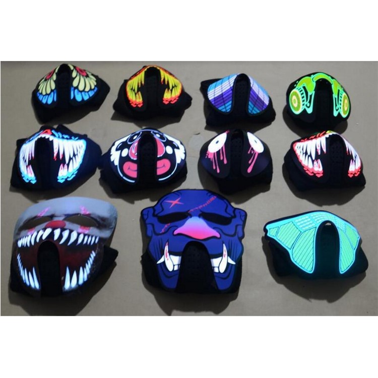 LED Leuchtende Partei Maske Kostüm Licht Masck Warme Outdoor Winddichte Maske - Blutzähne-3