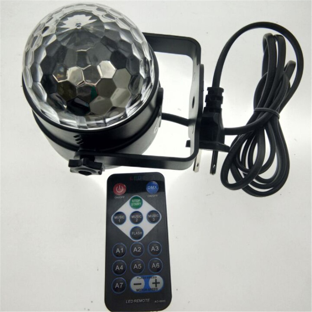 Aggiornamento da 3W Magic Ball RGB LED Accensione Colorata Con Controller Per Stage Dj Bar Disco Home Party - Plug-9