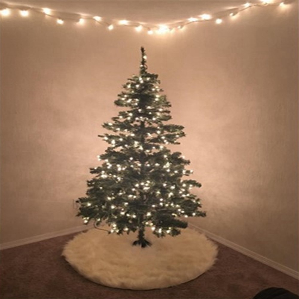 Árbol De Navidad Falda De Peluche Adorno De árbol De Vacaciones Decoración, Diámetro: 78cm - Blanco