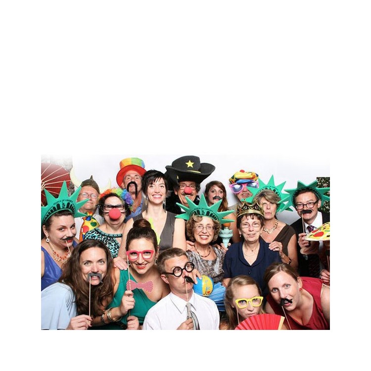 32PCS Photo Booth Props Mustache Lip Bowknot DIY Kit for New Year Christmas-4