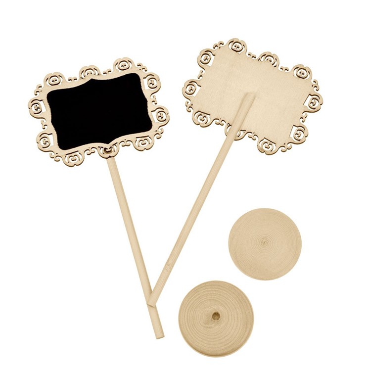 10 PCS Mini Hollow Pattern Chalkboards Black Board Decor with Stand-3