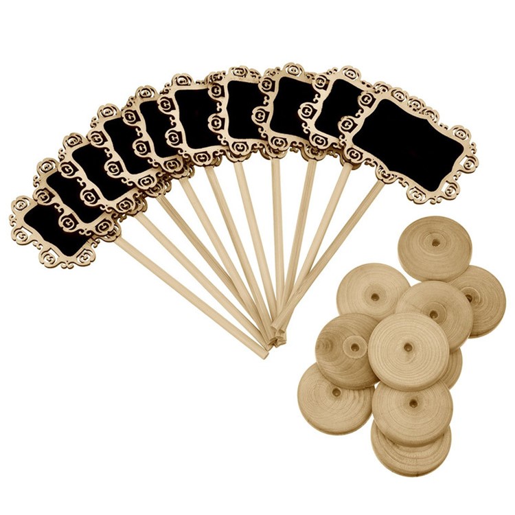 10 PCS Mini Hollow Pattern Chalkboards Black Board Decor with Stand-5