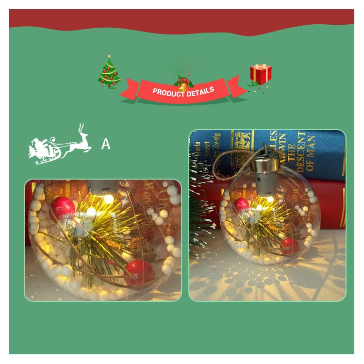 LED Lights Ball Christmas Tree Ornament Christmas Decoration Accessory - Style A-2