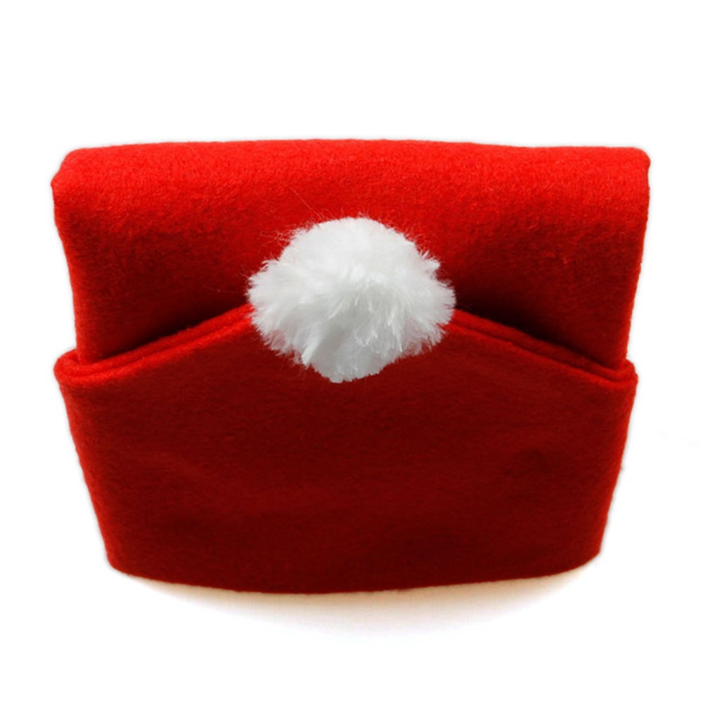 3Pcs/Set Santa Claus Hat Chair Back Cover Christmas Dinner Chair Decoration Cap Set-5