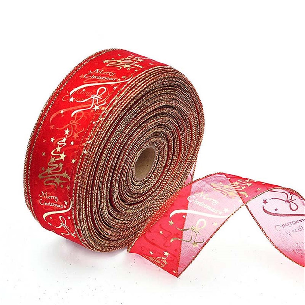 6.3x200cm Christmas Printed Ribbon Strap for Gift Box Wrapping Decor-1