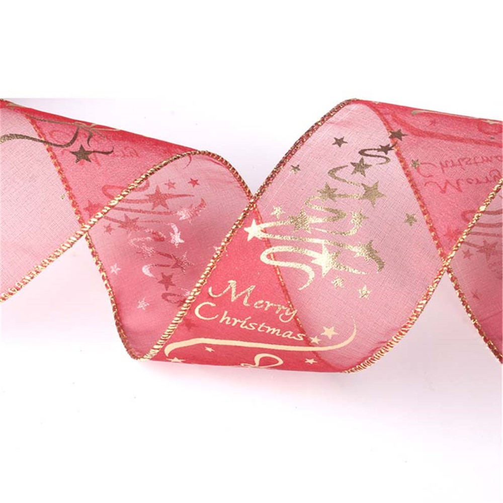 6.3x200cm Christmas Printed Ribbon Strap for Gift Box Wrapping Decor-3