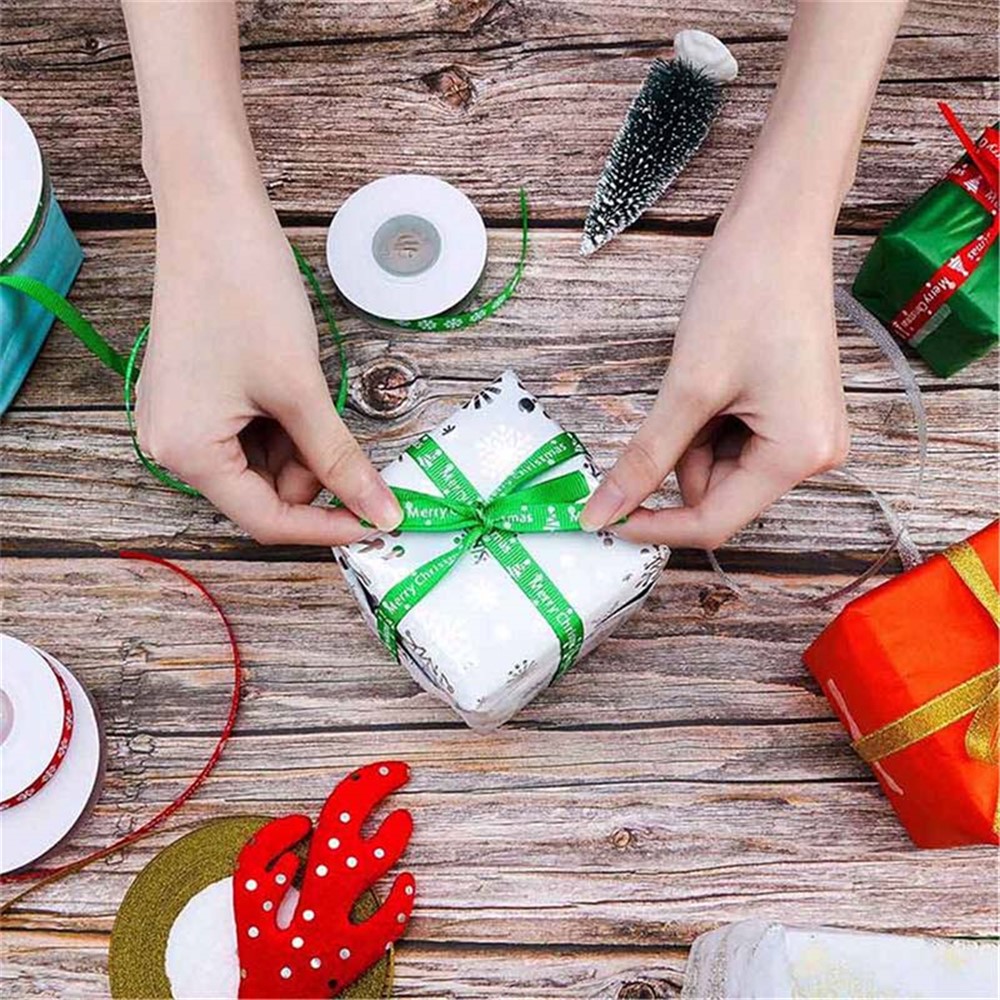 6.3x200cm Christmas Printed Ribbon Strap for Gift Box Wrapping Decor-6