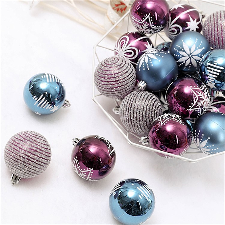 24Pcs/set 6cm Christmas Painting Balls Party Festival Christmas Tree Hanging Ornaments-2