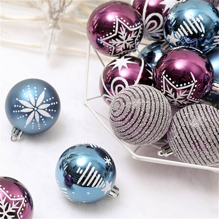 24Pcs/set 6cm Christmas Painting Balls Party Festival Christmas Tree Hanging Ornaments-3