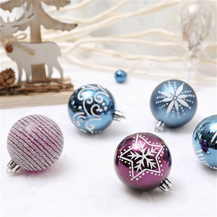 24Pcs/set 6cm Christmas Painting Balls Party Festival Christmas Tree Hanging Ornaments-4