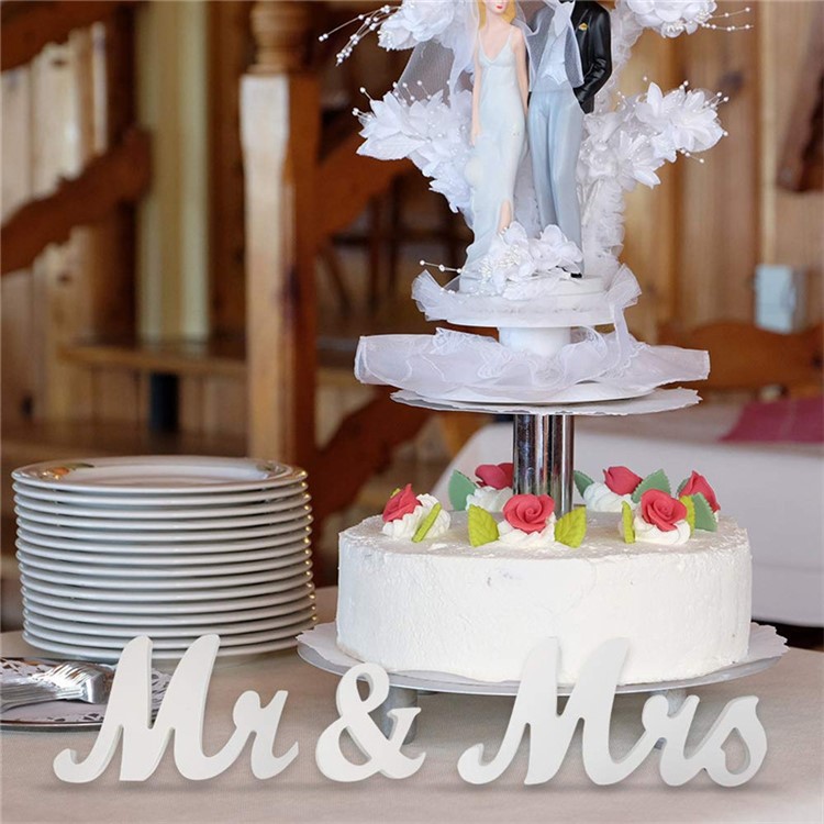 Mr & Mrs Signs Wedding Sweetheart Table Letters Decoration Sets - White-5
