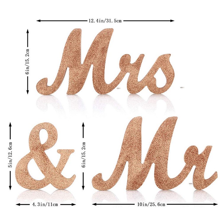 Señor & Señora Signos Boda Cariño Mesa Cartas Decoración Juegos - Oro Rosa-2