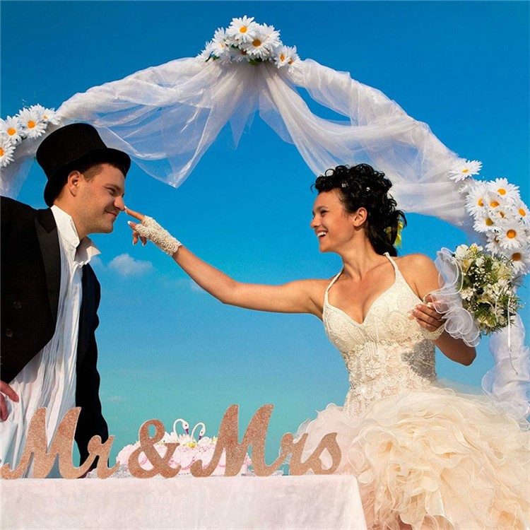 Señor & Señora Signos Boda Cariño Mesa Cartas Decoración Juegos - Oro Rosa-6