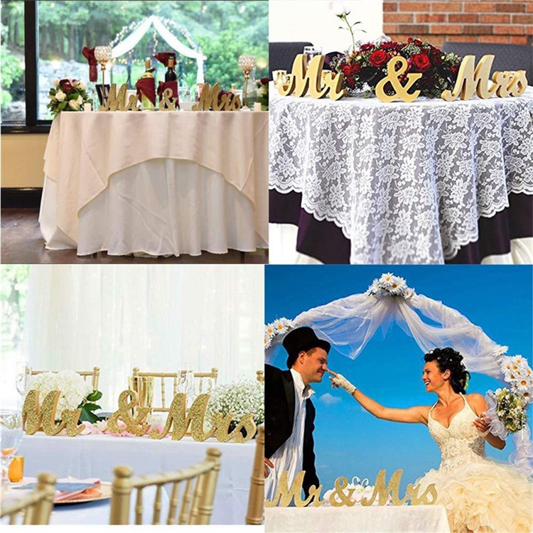 Mr & Mrs Signs Wedding Sweetheart Table Letters Decoration Sets - Silver-5