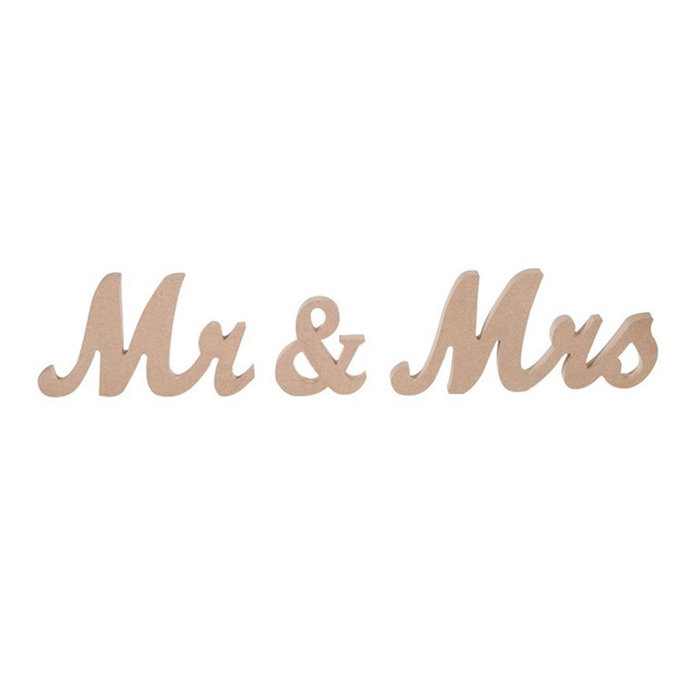 Mr & Mrs Signs Wedding Sweetheart Table Letters Decoration Sets - Light Brown-1