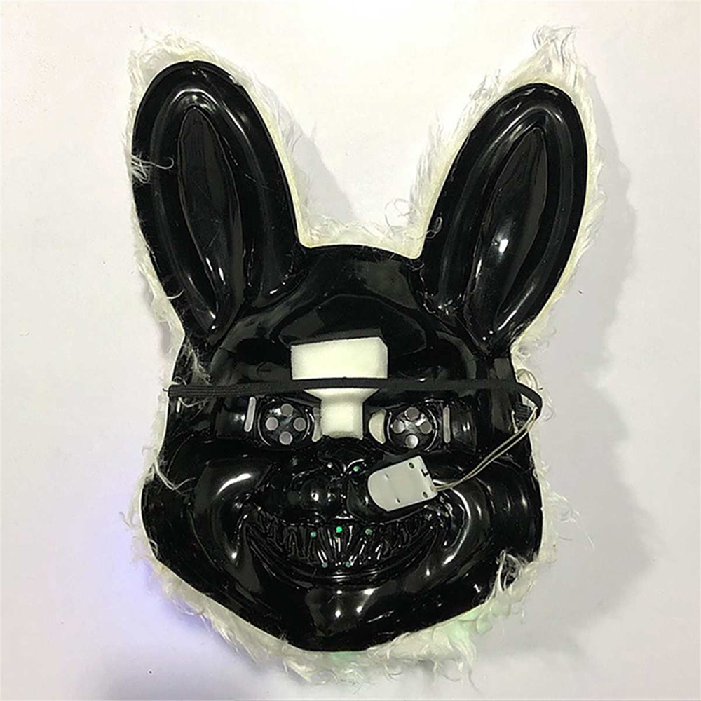 LED Lighting Bloody Plush Rabbit Halloween Mask Scary Bloody Rabbit Halloween Mask Costume Prop-5