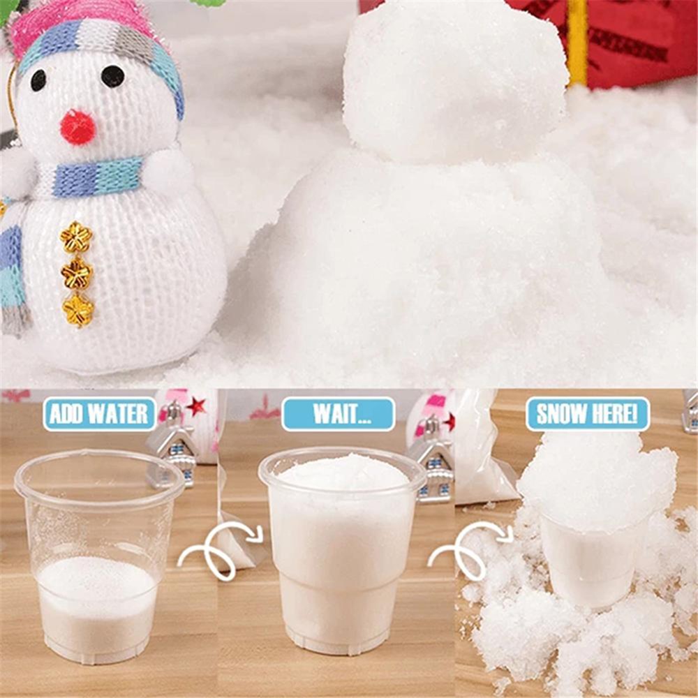 Instant Snow Powder Fluffy Snowflake Super Absorbant Frozen Christmas Decoration-7