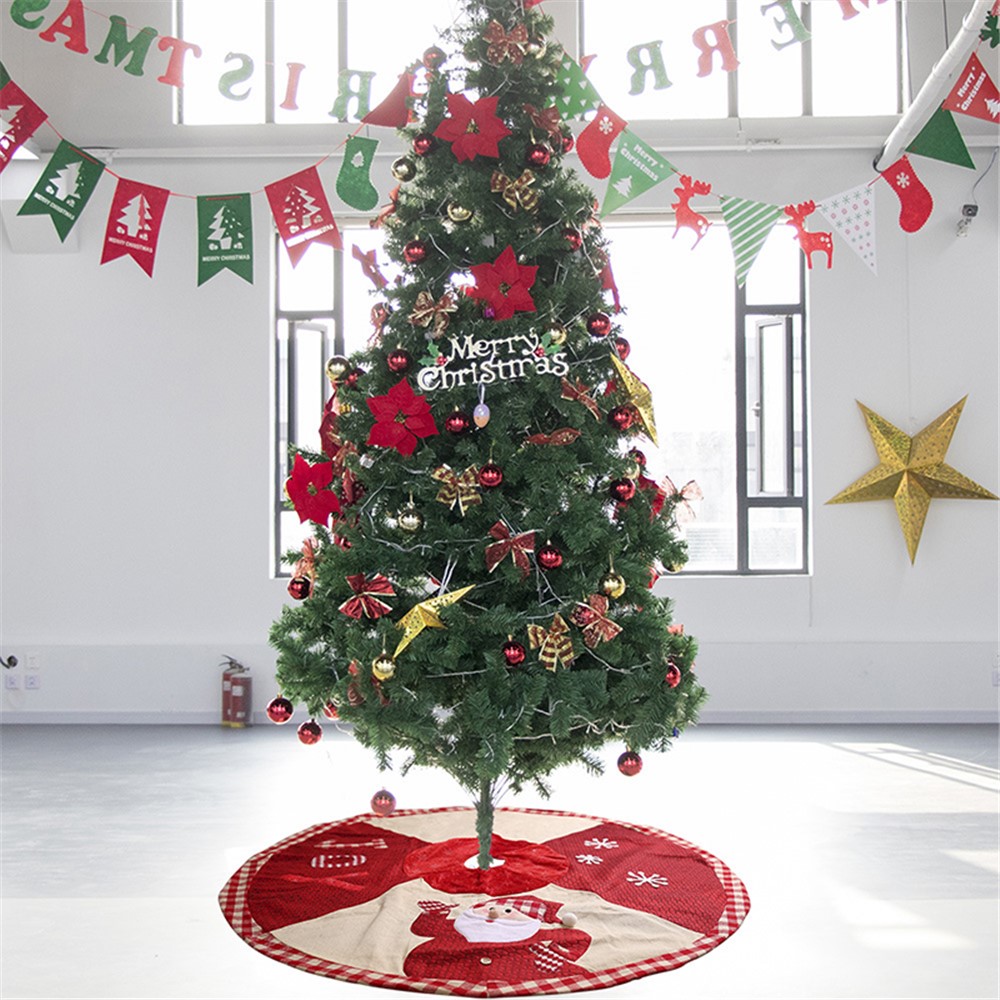 102cm Christmas Tree Skirt Mat Christmas Holiday Party Decoration-3