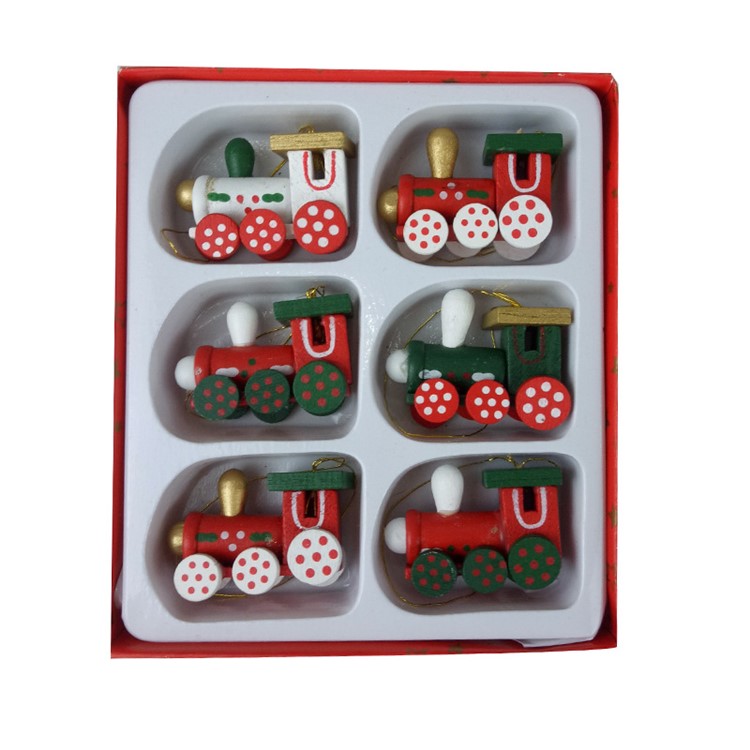 6PCS/Set Locomotive Pendant Hanging Christmas Tree Ornaments Set Christmas Train Decorations-1